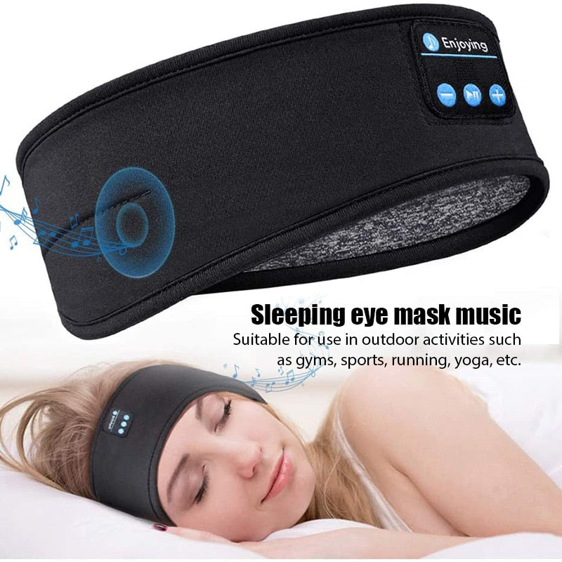 Sleeping Headphones Headband Thin Soft Elastic Comfortable Music Ear Phones Eye Mask For Side Sleeper Sports